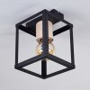 Turiza Plafondlamp Hout donker, Zwart, 1-licht