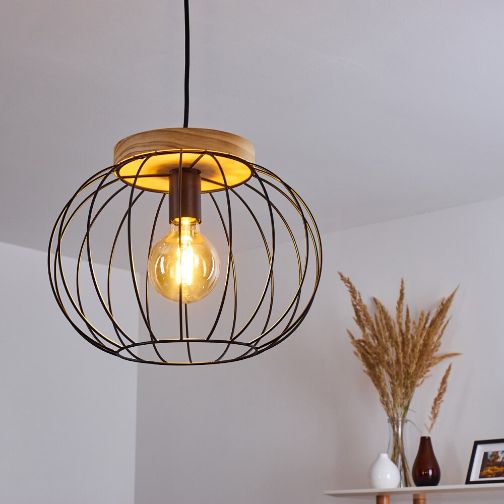 Refresco Hanger Hout donker, Zwart, 1-licht