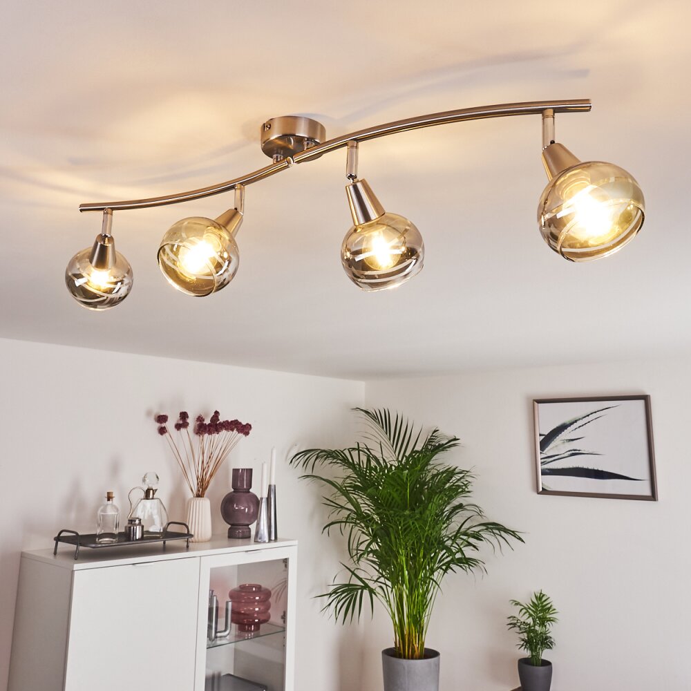 Warga Plafondlamp LED Nikkel mat, 4-lichts main product photo