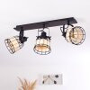 Recinto Plafondlamp Hout donker, Zwart, 3-lichts