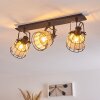 Recinto Plafondlamp Hout donker, Zwart, 3-lichts