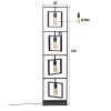 Marcon Staande lamp Zwart, 4-lichts
