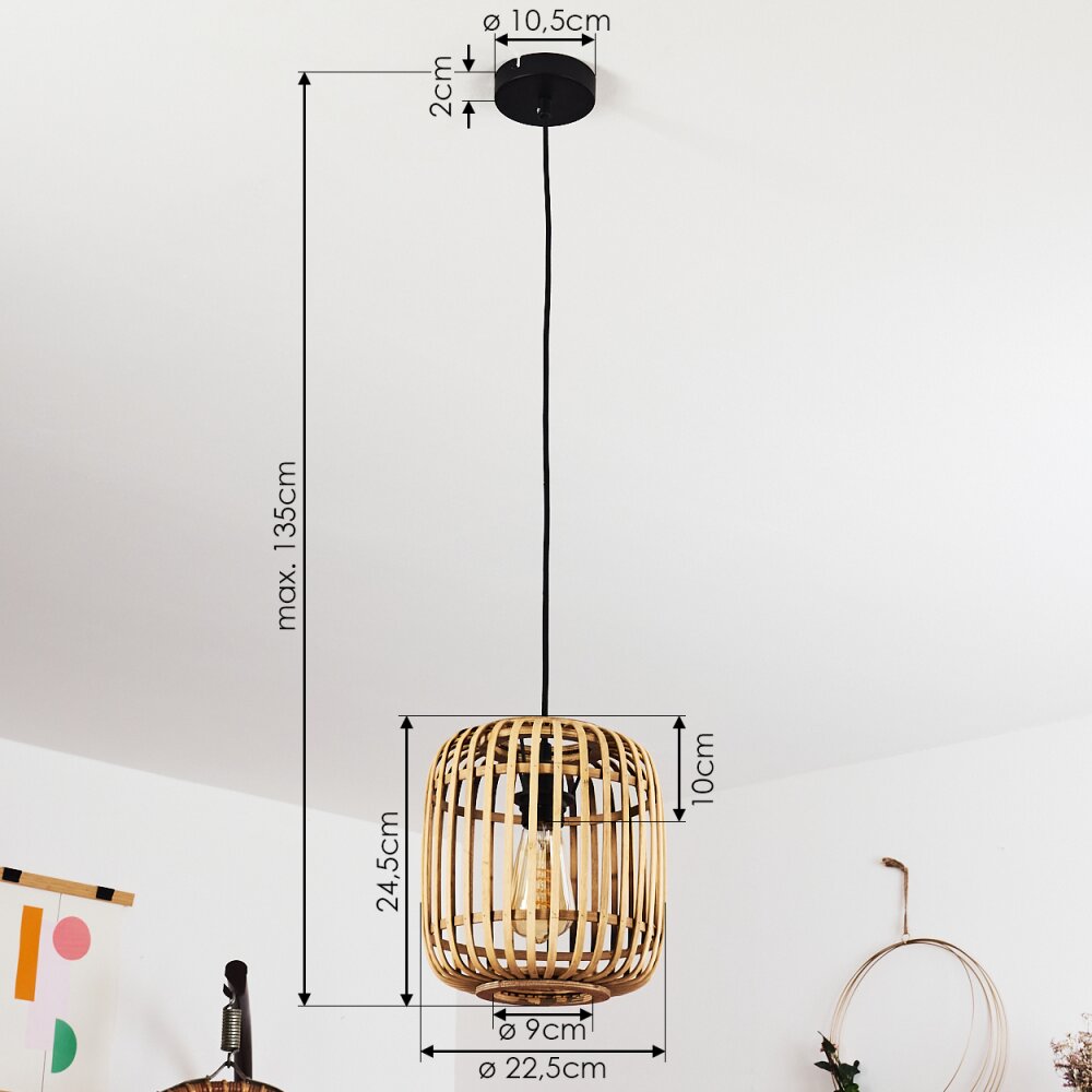 Teheran Hanglamp Zwart, 1-licht