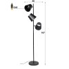 Veroli Staande lamp Zwart, 3-lichts