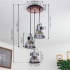 Hora Hanger Hout donker, Zwart, 3-lichts