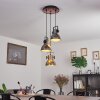Hora Hanger Hout donker, Zwart, 3-lichts