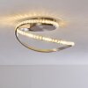 Saginaw Plafondlamp LED Nikkel mat, 1-licht, Afstandsbediening, Kleurwisselaar