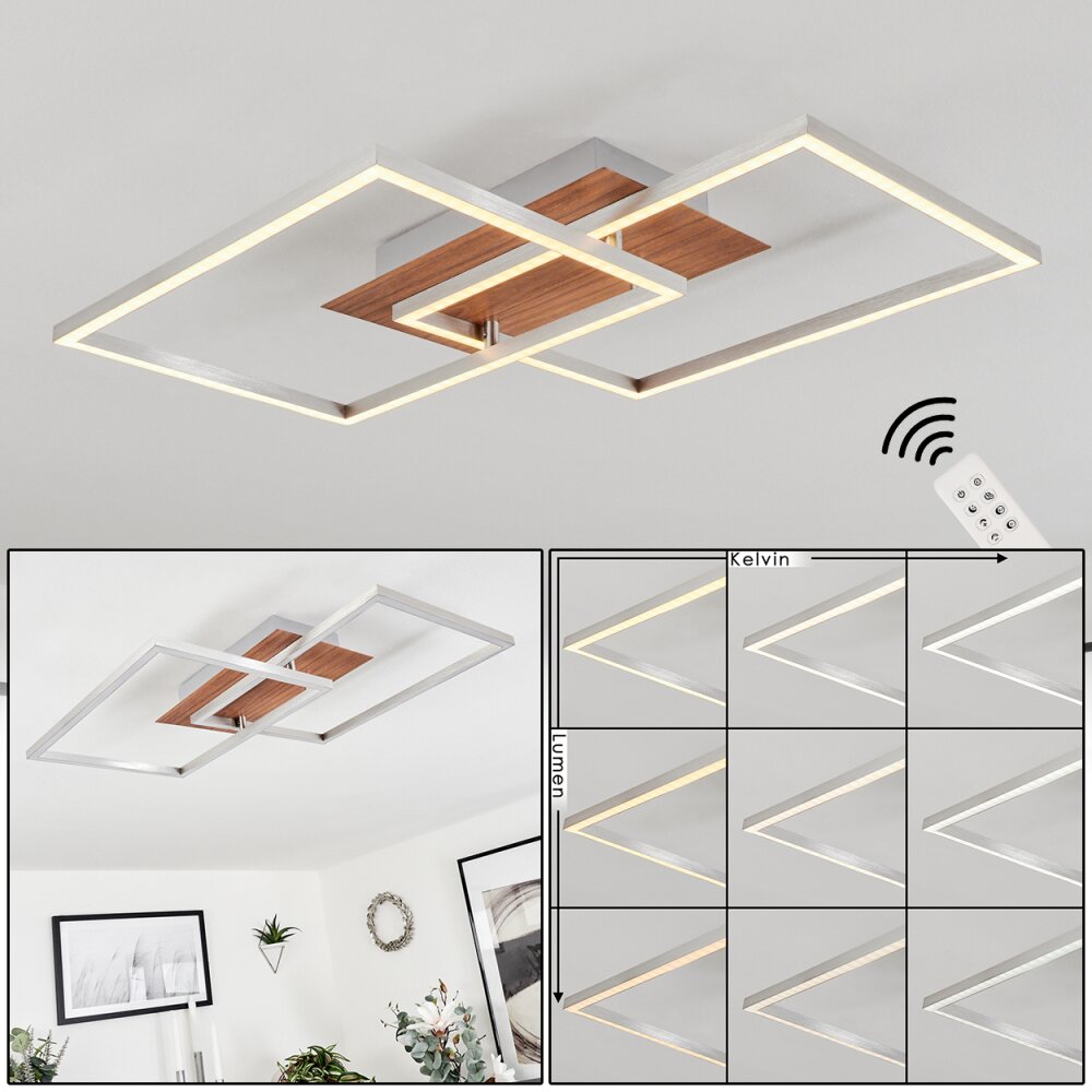 Torres Plafondlamp LED Nikkel mat, 2-lichts, Afstandsbediening main product photo