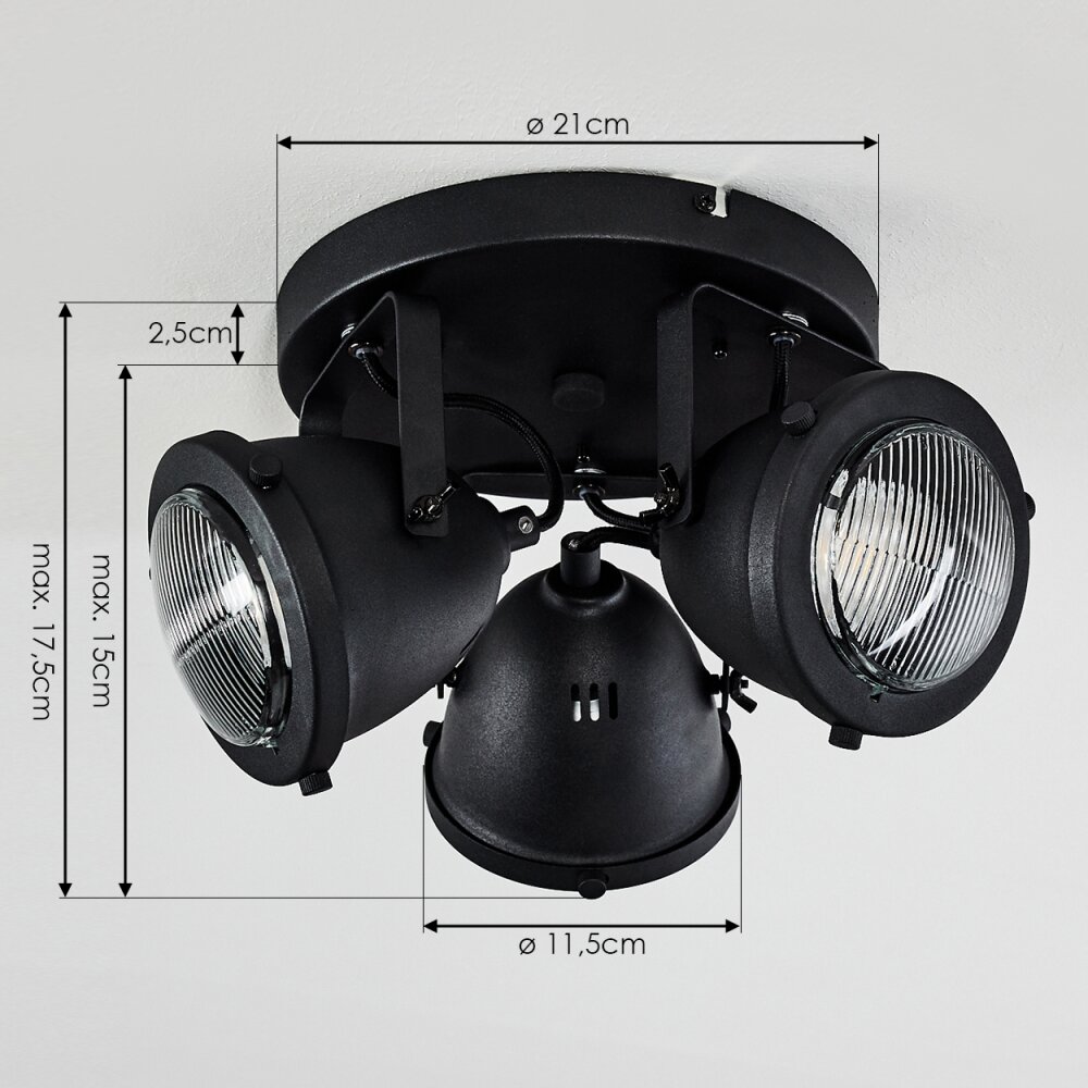 Glostrup Plafondlamp LED Zwart, 3-lichts