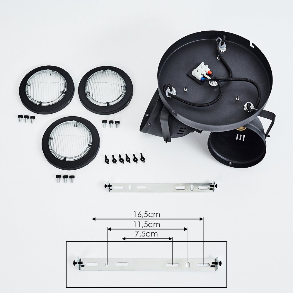 Glostrup Plafondlamp LED Zwart, 3-lichts