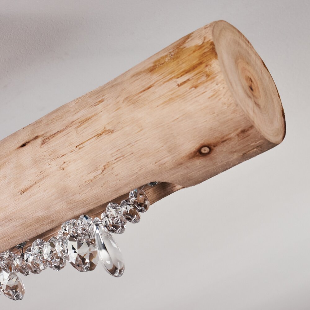 Rodeche Plafondlamp LED Hout licht, Zwart, 1-licht