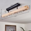 Rodeche Plafondlamp LED Hout licht, Zwart, 1-licht