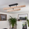 Rodeche Plafondlamp LED Hout licht, Zwart, 1-licht