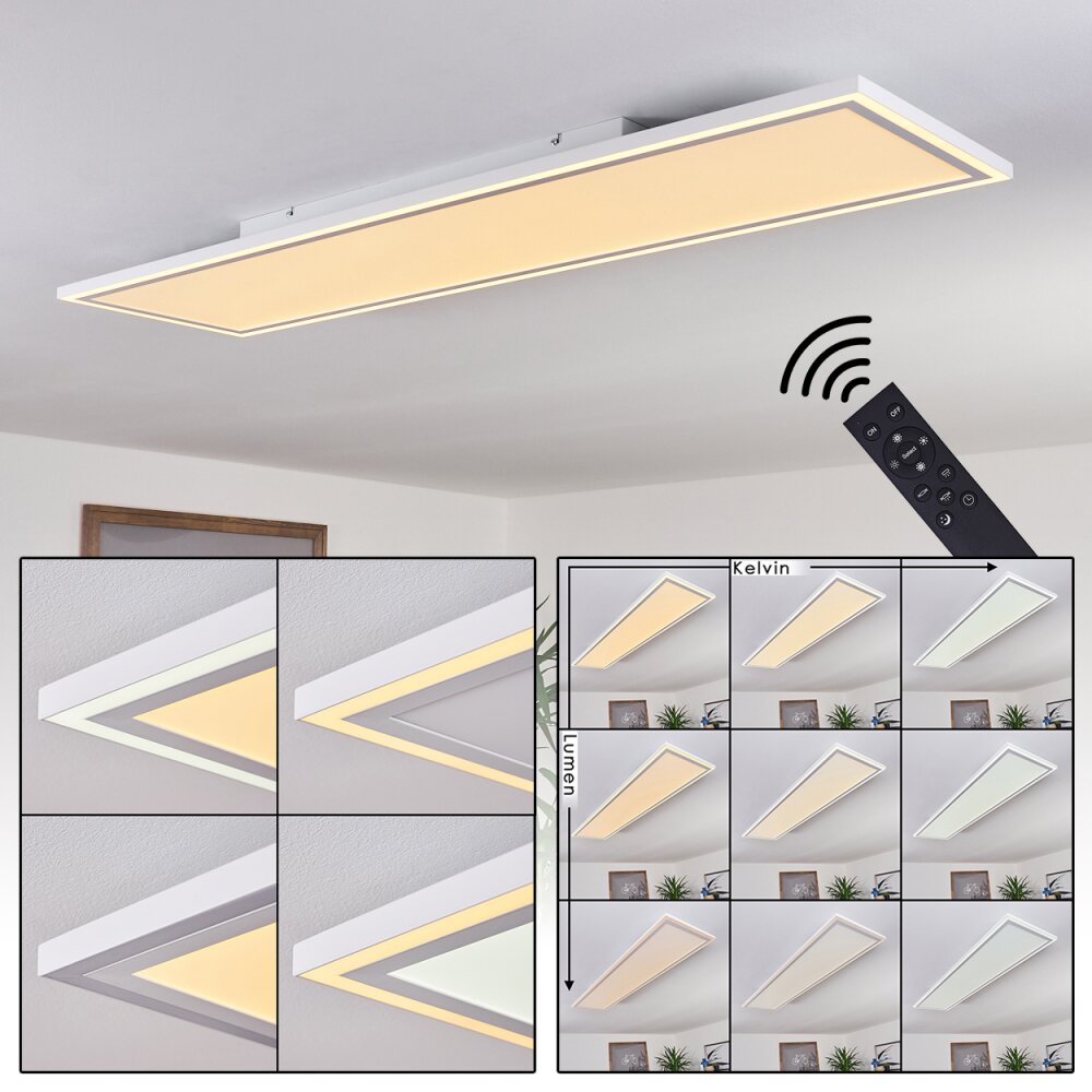 Salamo Plafondlamp LED Wit, 2-lichts, Afstandsbediening main product photo