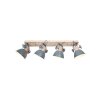 Steinhauer Gearwood Plafond spot Grijs, Hout donker, 4-lichts