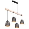 Globo ABLONA Hanger Zwart, 4-lichts