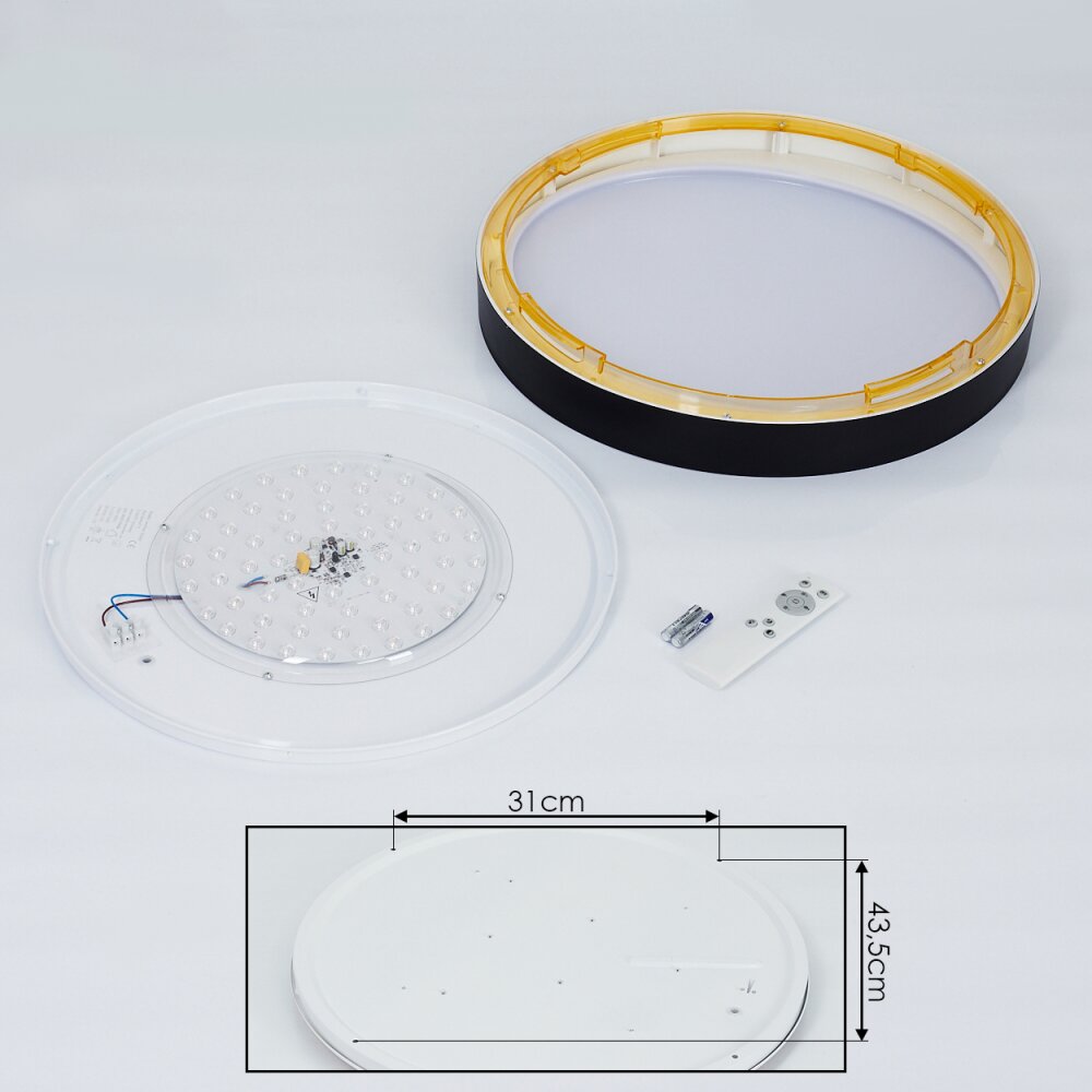 Beade Plafondlamp LED Goud, Zwart, 1-licht, Afstandsbediening