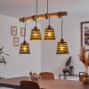 Strathmore Hanglamp Hout licht, Zwart, 4-lichts