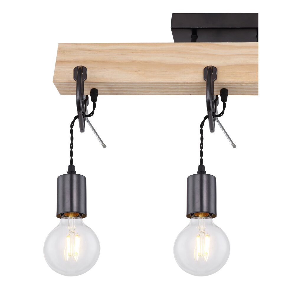 Globo LUDI Plafondlamp Zwart, 3-lichts
