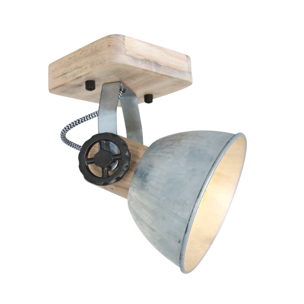 Steinhauer Gearwood Spotlamp Hout licht, Nikkel mat, 1-licht main product photo
