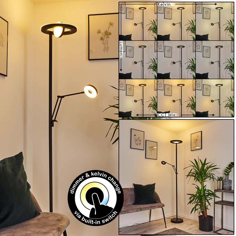 Rabeja Staande lamp LED Zwart, 2-lichts main product photo
