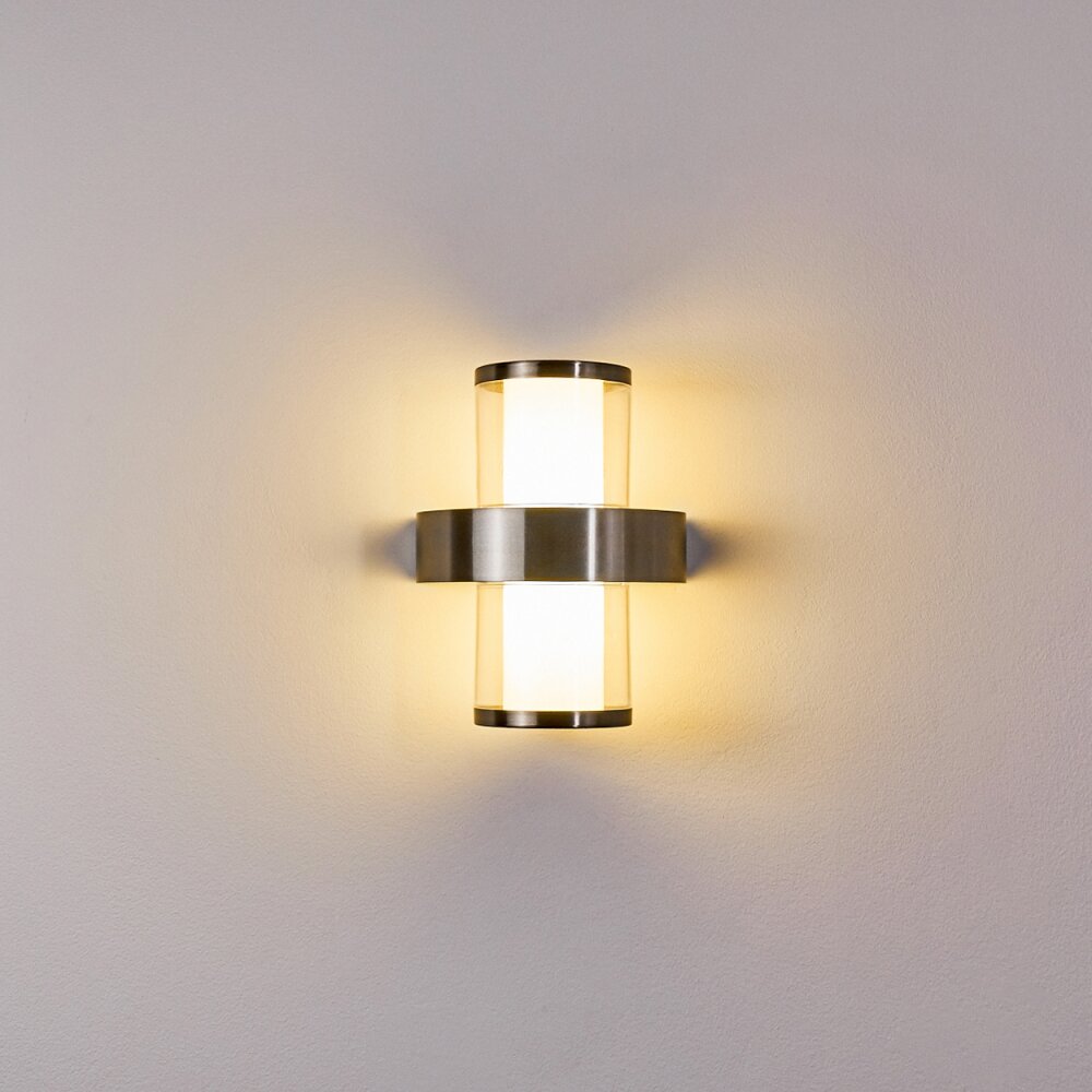 Parawa Buiten muurverlichting LED Nikkel mat, 2-lichts