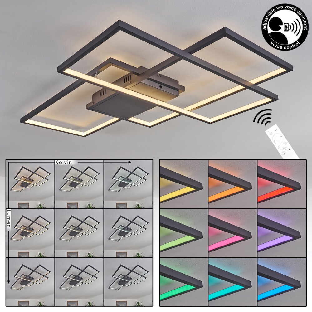 Momahaki Plafondlamp LED Antraciet, 1-licht, Afstandsbediening main product photo