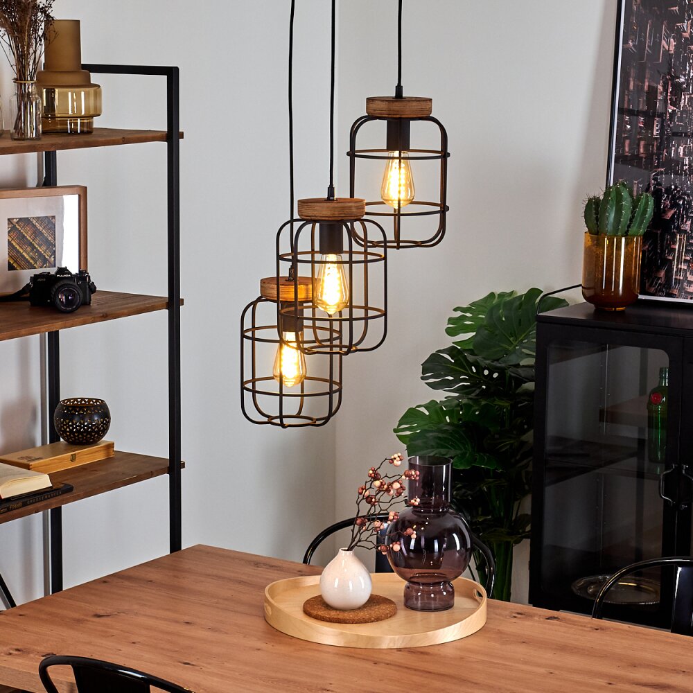 Husvik Hanglamp Zwart, 3-lichts