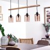 Ethelton Hanglamp Hout donker, Zwart, 4-lichts