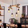 Gondo Hanger Hout donker, Zwart, 4-lichts