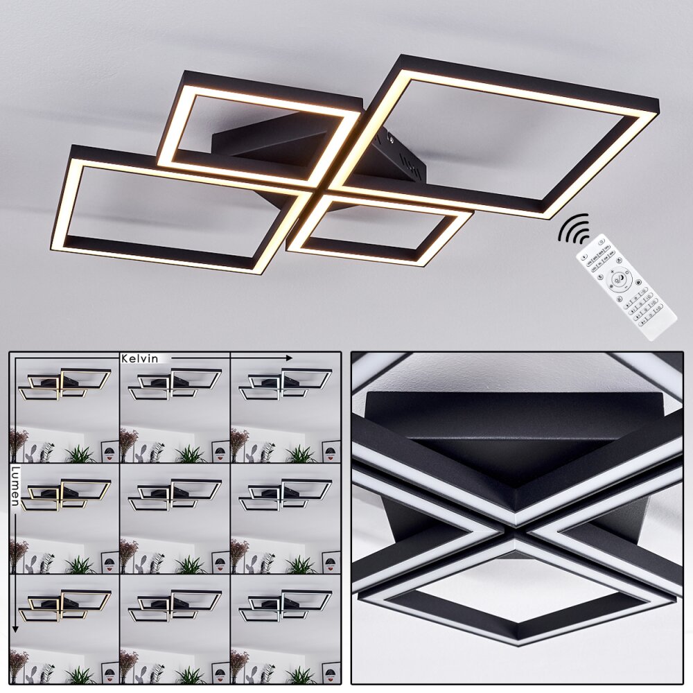Cavareno Plafondlamp LED Zwart, 1-licht, Afstandsbediening main product photo