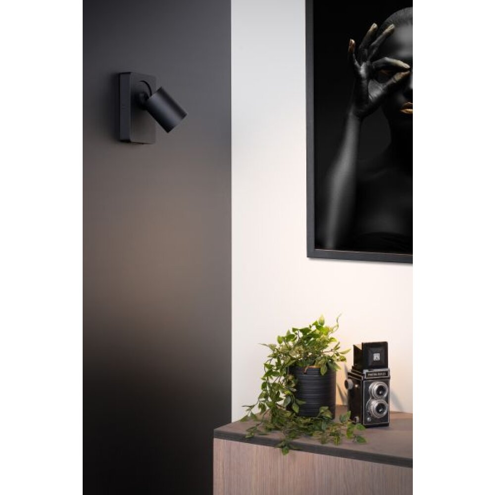 Lucide NIGEL Muurlamp LED Zwart, 1-licht main product photo
