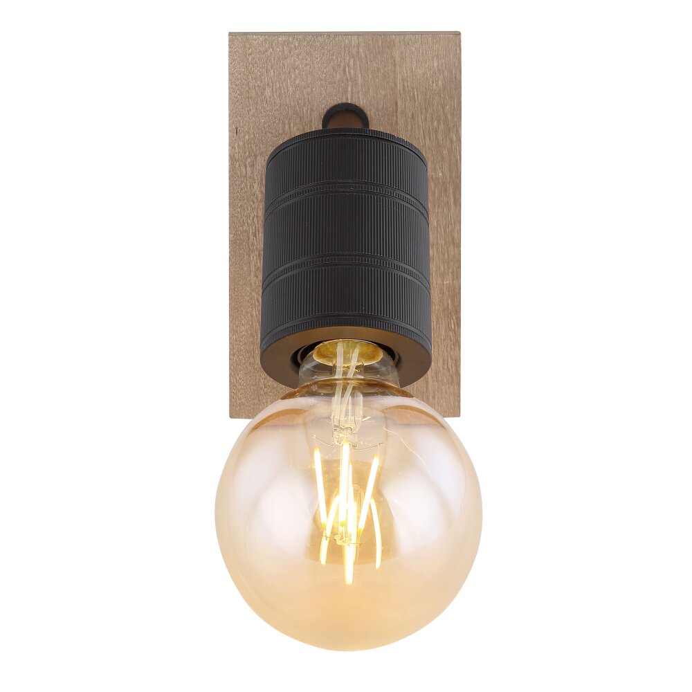 Globo JOSELLA Spotlamp Hout donker, Zwart, 1-licht