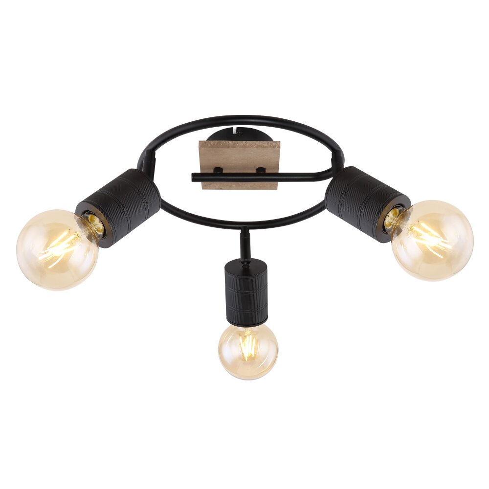 Globo JOSELLA Spotlamp Hout donker, 3-lichts main product photo