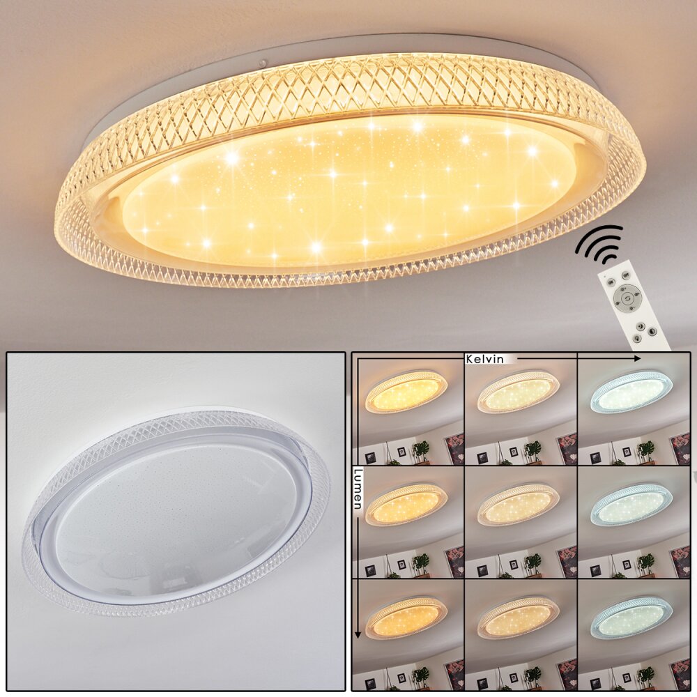 Feletto Plafondlamp LED Transparant, Helder, Wit, 1-licht, Afstandsbediening main product photo