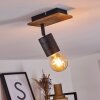 Raccuia Plafondlamp Hout donker, Zwart, 1-licht Raccuia Plafondlamp Hout donker, Zwart, 1-licht
