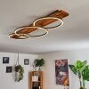 Pompu Plafondlamp LED Hout donker, Zwart, 3-lichts