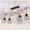 Gondo Plafondlamp Hout donker, Zwart, 4-lichts