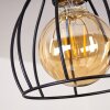 Gondo Plafondlamp Hout licht, Zwart, 4-lichts