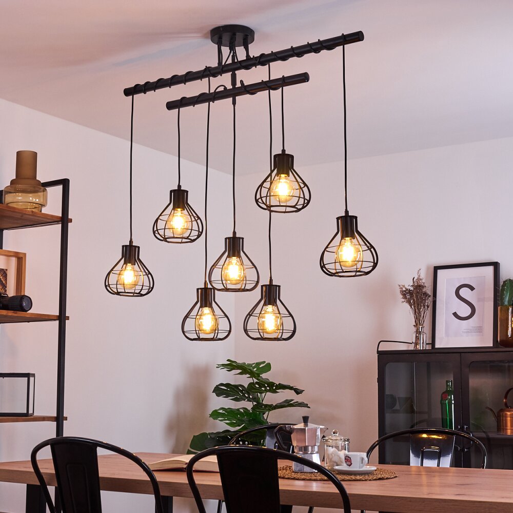 Gainsville Plafondlamp Zwart, 7-lichts main product photo