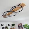Pompu Plafondlamp LED Hout licht, Zwart, 3-lichts