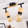 Sezze Plafondlamp Hout licht, Zwart, 2-lichts