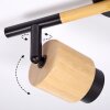 Sezze Plafondlamp Hout licht, Zwart, 2-lichts