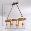 Menamini Hanger Antraciet, Bruin, Hout donker, 6-lichts