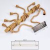 Menamini Hanger Antraciet, Bruin, Hout donker, 6-lichts