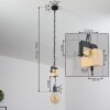 Hautahi Hanger Hout donker, Zwart, 1-licht