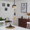 Hautahi Hanger Hout donker, Zwart, 1-licht