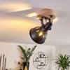 Tina Plafondlamp Hout donker, Zwart, 1-licht