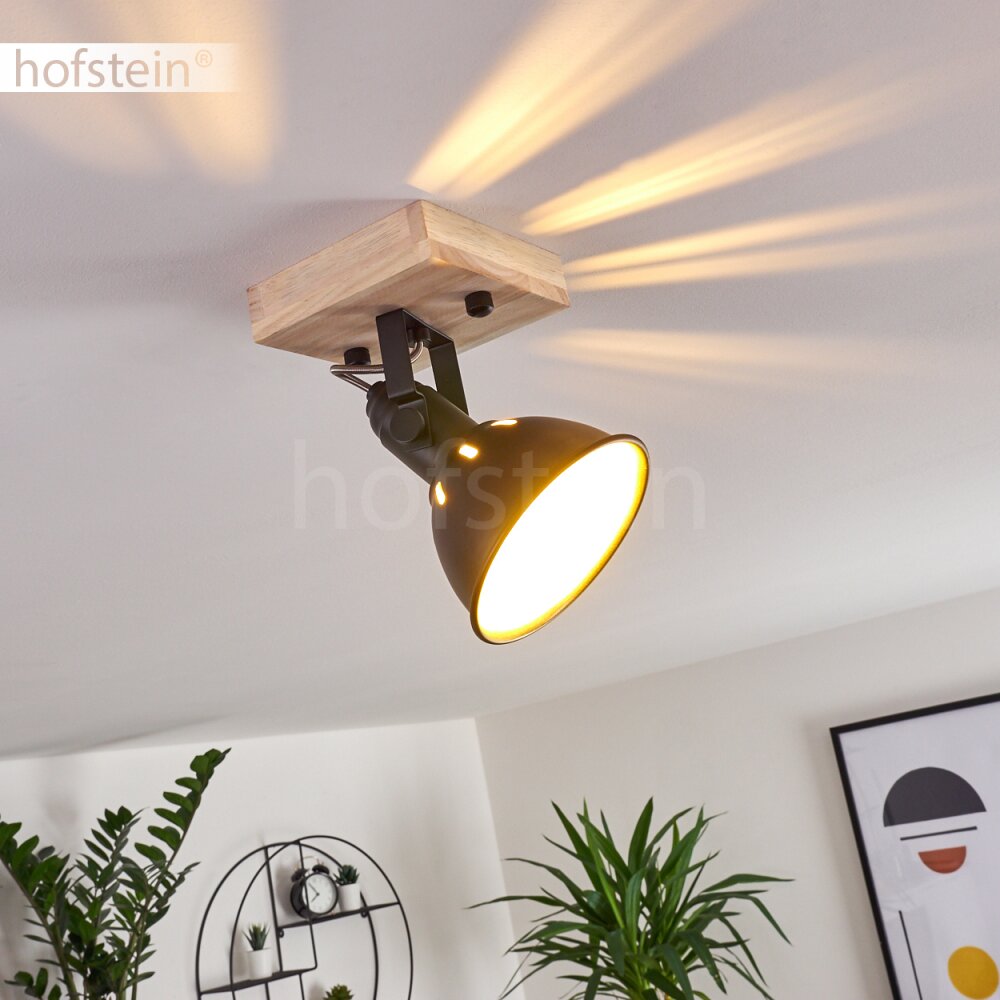 Tina Plafondlamp Hout donker, Zwart, 1-licht main product photo