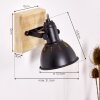 Tina Muurlamp Hout donker, Zwart, 1-licht